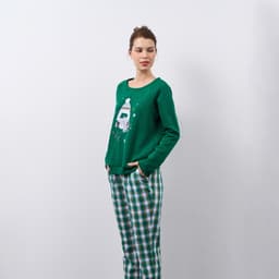 Thumbnail BỘ PHỐI QUẦN KATE VỚI ÁO NỈ DÀI TAY IN HÌNH CHO NOEL BTD042W91 3