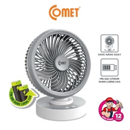 Thumbnail Livestream - CRF1506 Quạt Sạc Tích Điện Để Bàn Đa Năng COMET  7W, 4 Cấp Độ Gió, Xoay 90 Độ, Để Bàn Văn Phòng 2