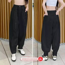 Thumbnail Quần Dáng Rộng 2.0 HR138 by GLADIMAX Lưng Chun Nữ Vải Gió -  Parachute Pants Big Size 4