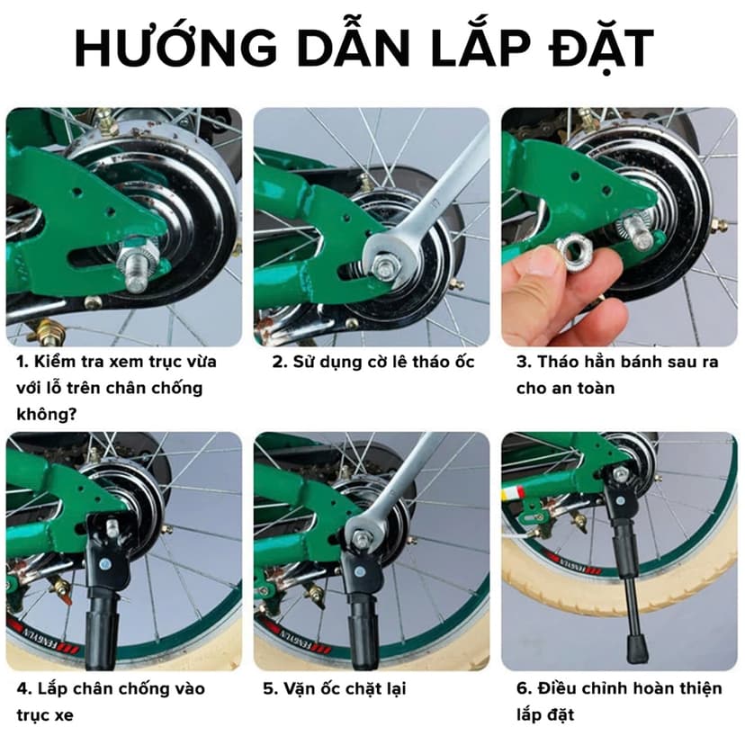 Ảnh Chân Chống Xe Đạp Trẻ Em Hãng Amalife Đủ Size 12inch – 14inch 16inch 18inch 20inch Hợp Kim Chắc Chắn 4