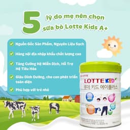 Thumbnail Sữa Bò Lotte Kid A+ Phát Triển Chiều Cao Cho Bé - Sữa Bò Bổ Sung Canxi Tăng Cao - Giúp Ổn Định Hệ Tiêu Hóa Của Bé 054 3