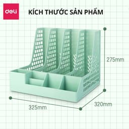 Thumbnail Giá Kệ Đựng Tài Liệu Văn Phòng Deli - Khay Đựng Tài Liệu 4 Ngăn Kèm Khay Đựng Bút Đựng Sách Vở Để Bàn Decor Bàn Học 3