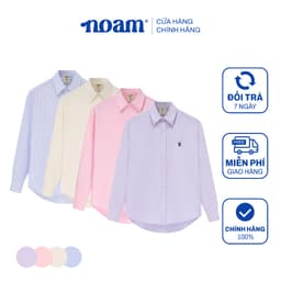 Thumbnail Áo Sơ Mi Dài Tay Form rộng NOAM Nafox Oxford - Màu Tím/ Be/ Hồng/ Tím kẻ sọc 1