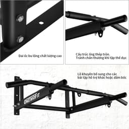 Thumbnail OneTwoFit Xà đơn treo tường đa năng Wall Pull Up Bar Kích thước lớn Vật liệu dày được nâng cấp 3