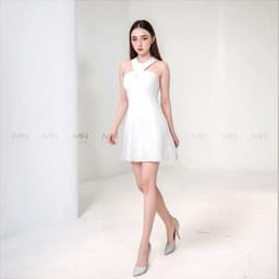 Thumbnail Đầm cổ yếm dự tiệc MINA dáng xoè thiết kế chữ A chất liệu Cotton lạnh - MN176 2