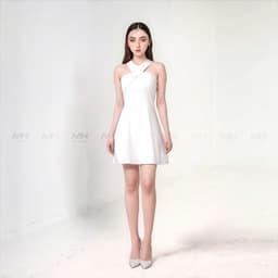 Thumbnail Đầm cổ yếm dự tiệc MINA dáng xoè thiết kế chữ A chất liệu Cotton lạnh - MN176 3