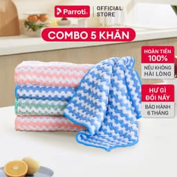 Thumbnail Khăn lau bếp đa năng siêu thấm hút, lau kính, xe ô tô, combo 5 cái Parroti Fiber 1