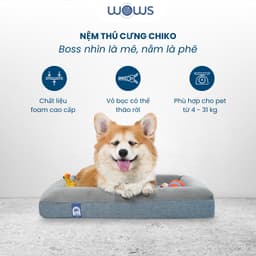 Thumbnail WOWS - Nệm Foam Thú Cưng Chiko - Đệm Ngủ Chó Mèo Cao Cấp - Vỏ Tháo Được, Mềm Mại, Đàn Hồi - S, M, L 1