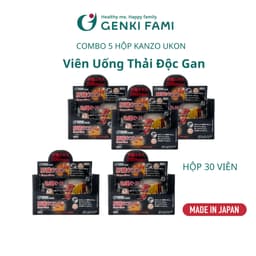 Thumbnail Combo Viên Uống Thải Độc Mát Gan, Giúp Giảm Căng Thẳng Mệt Mỏi, Kanzo Ukon Genki Fami Nhật Bản Hộp 30 Viên Date T2/2026 2