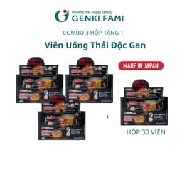 Thumbnail Combo Viên Uống Thải Độc Mát Gan, Giúp Giảm Căng Thẳng Mệt Mỏi, Kanzo Ukon Genki Fami Nhật Bản Hộp 30 Viên Date T2/2026 3