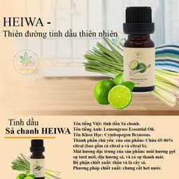 Thumbnail Tinh dầu Sả chanh thương hiệu HEIWA nhập khẩu Ấn Độ có giấy kiểm định, dung tích 100ml 3