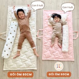 Thumbnail Gối ôm dài 80cm cho bé mẫu gíao tiểu học PETIT BEBE muslin thấm hút thoáng khí 4
