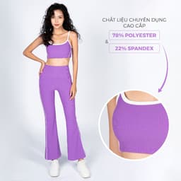 Thumbnail Bộ Tập Yoga Gym Nữ Livan Sport LV24N01F504 LUXURY Áo Bra Đệm Rời & Quần Legging Ống Loe, Bộ Tập Yoga Nữ Cao Cấp 3