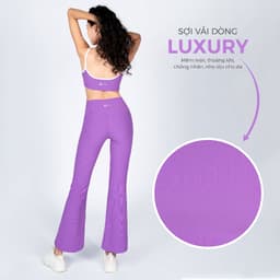 Thumbnail Bộ Tập Yoga Gym Nữ Livan Sport LV24N01F504 LUXURY Áo Bra Đệm Rời & Quần Legging Ống Loe, Bộ Tập Yoga Nữ Cao Cấp 4