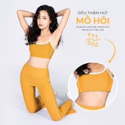 Thumbnail Bộ Tập Yoga Gym Nữ Livan Sport LV24N01F504 LUXURY Áo Bra Đệm Rời & Quần Legging Ống Loe, Bộ Tập Yoga Nữ Cao Cấp 2