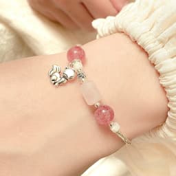 Thumbnail Vòng Tay Thạch Anh Hồng, Dâu Hồng Charm Random SP007781 Gypsy.lala 1