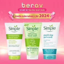 Thumbnail Sữa Rửa Mặt Simple Gel Kind To Skin Facial Wash Làm Sạch Da, Dưỡng Ẩm và Kiềm Dầu 150ml 1
