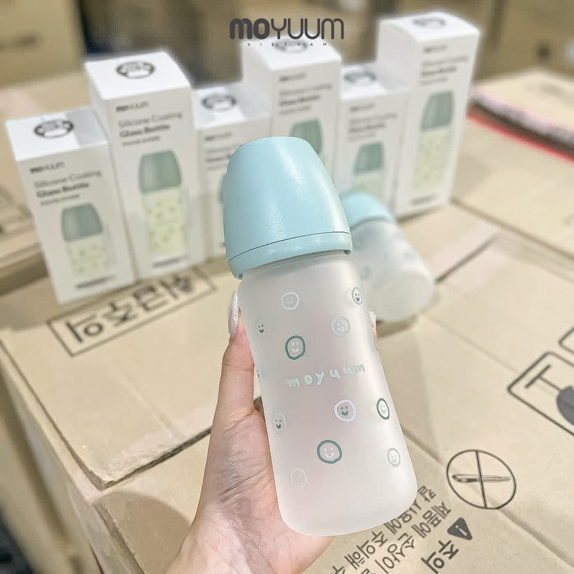 Ảnh Bình Sữa Moyuum Thuỷ Tinh Tráng Silicone ( 150ml/240ml ) 3