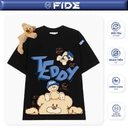 Thumbnail Áo thun FIDE TEDDY phông unisex form rộng local brand nam nữ cổ tròn oversize Đínhgấu AT43(TẶNG GẤU) 1