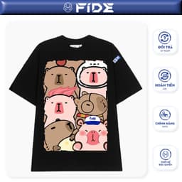 Thumbnail Áo thun FIDE CAPYBARA unisex form rộng cổ tròn CAPYBARA - AT62 Cotton 1