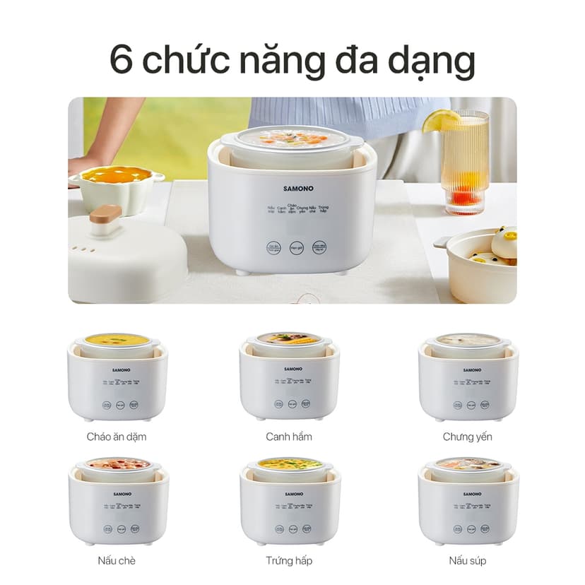 Ảnh Nồi nấu chậm đa năng SAMONO SW-SC10 dung tích 1L phiên bản tiếng Việt - Hàng chính hãng BH 1 năm 3
