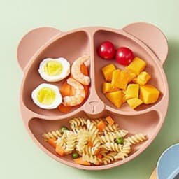Thumbnail Khay Ăn Dặm Silicon KidsWorld Có Đế Hít Chống Đổ Hình Gấu 3 Ngăn Cho Bé ăn dặm có thể tiệt trùng 3