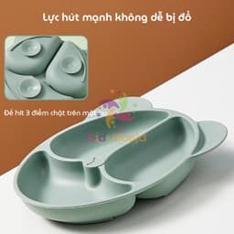Thumbnail Khay cho bé ăn dặm silicon hình gấu KidAndMom 3 ngăn có đế hút chân không chống trơn trượt 2