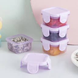 Thumbnail Set 4 Hộp trữ đông,khay trữ đông bằng nhựa Có nắp khoá 4 chiều,Bảo quản đồ ăn dặm cho bé chống rò rỉ 4