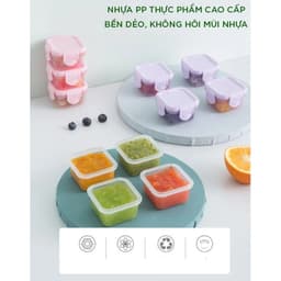 Thumbnail Set 4 Hộp Trữ Đông KidAndMom ,Khay Trữ Đông Có Nắp khoá 4 chiều Đựng Đồ Ăn Dặm Cho Bé Chống Rò Rỉ 2