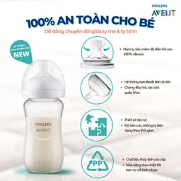 Thumbnail Bình Sữa Philips Avent Natural Thủy Tinh Mô Phỏng Tự Nhiên Cao Cấp Cho Bé, Chống Đầy Hơi Sặc Sữa 3