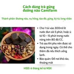Thumbnail Trà gừng đường nâu thảo mộc Camifarm (1/2 viên đường nâu, nụ hồng, táo đỏ, gừng, kỳ tử, long nhãn) hỗ trợ giảm bụng kinh 2