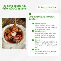 Thumbnail Trà gừng đường nâu thảo mộc Camifarm (1/2 viên đường nâu, nụ hồng, táo đỏ, gừng, kỳ tử, long nhãn) hỗ trợ giảm bụng kinh 1