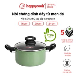 Thumbnail Nồi nhôm cao cấp chống dính đáy từ men đá Ceragreen 16cm, 20cm, 24cm, HAPPYCOOK 1