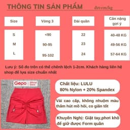 Thumbnail Quần Short Đùi Túi Hộp Lưng V Chun Mông Tập Gym, Yoga, Run, Aerobic GEPO GP124 2