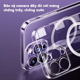 Thumbnail Ốp Lưng Likgus Trong Suốt Sạc Từ Tính Màng Bảo Vệ Camera Full PC Cứng Không Ố Vàng Cho IP 16-15-14-13-12-Pro-Plus-Promax 3