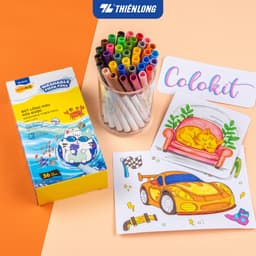 Thumbnail Bút lông màu Fiber Pen Thiên Long 20/36 màu - Bút lông màu Thiên Long Colokit nét mảnh nét to 3