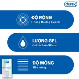 Thumbnail Bộ 2 hộp bao cao su Durex Invisible siêu mỏng size 52mm (10 bao/hộp) 2