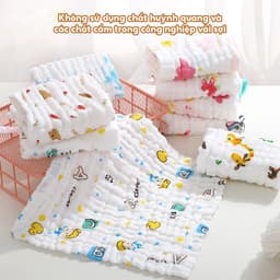 Thumbnail Set 5 Khăn Sữa Khăn Mặt IQKAO Manny Muslin 6 Lớp, Vải Xô Mềm Mại, Thấm Hút Tốt - An Toàn Cho Bé - Đa Năng Sử Dụng S5M2 2