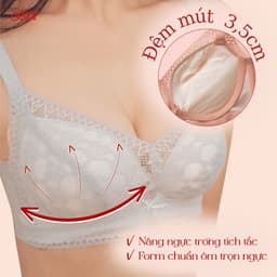Thumbnail Áo lót không gọng nâng đẩy vòng 1 tạo khe quyến rũ đệm dày 4cm Venus Charm 9291 4