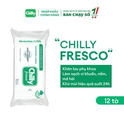 Thumbnail Khăn lau phụ khoa Chilly Fresco chiết xuất bạc hà se se lạnh, làm sạch khử mùi hiệu quả, gói 12 tờ 1