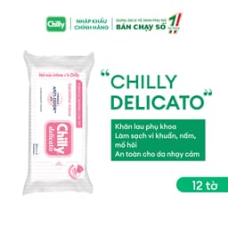Thumbnail Khăn lau phụ khoa Chilly Delicato Salviettine Intime Anti-Ddor chiết xuất lô hội dưỡng mềm mại, sạch dịu êm gói 12 tờ 1