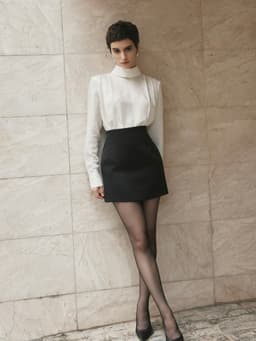 Thumbnail Áo sơ mi chấm bi trắng Calista Silk Blouse HUONG BOUTIQUE HBSM1165 4