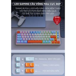 Thumbnail Bàn Phím Không Dây Ziyou FreeWolf M68 Bluetooth 5.3 Kết Nối Đa Năng Led Pro Pin Sạc 4