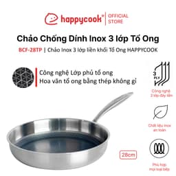 Thumbnail Chảo Chống Dính Inox 3 lớp liền khối Tổ Ong 28cm HAPPYCOOK, BCF-28TP 1