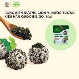 Thumbnail Combo 2 gói Rong biển nướng giòn rắc cơm trộn cơm Hàn Quốc Bibigo - Vị Nước Tương & Cá Hồi (50g + 45g) 4