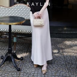 Thumbnail Chân váy KAYLIN dài basic chất vải lụa mềm mịn mát lạnh phong cách thanh lịch N2118 3