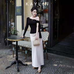 Thumbnail Chân váy KAYLIN dài basic chất vải lụa mềm mịn mát lạnh phong cách thanh lịch N2118 2