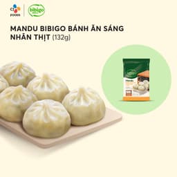 Thumbnail Bánh xếp Mandu Bibigo ăn sáng nhân thịt 132g [Quay vi sóng 2 phút] 1