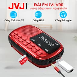 Thumbnail Loa Đài JVJ V90 Đài FM, Hỗ Trợ Thẻ Nhớ, Bluetooth, USB, Học Tiếng Anh, Nghe Pháp - Bảo Hành 12 Tháng 1
