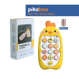 Thumbnail Combo điện thoại đồ chơi cho bé gà vàng kèm pin đáng yêu có đèn và nhạc Pikaboo, chất liệu cao cấp 1